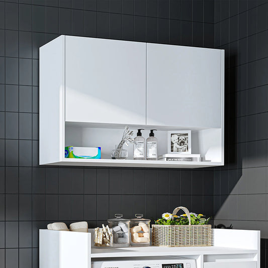 Roomart Derin 100 cm wall-mounted cabinet in white, UK laundry room storage