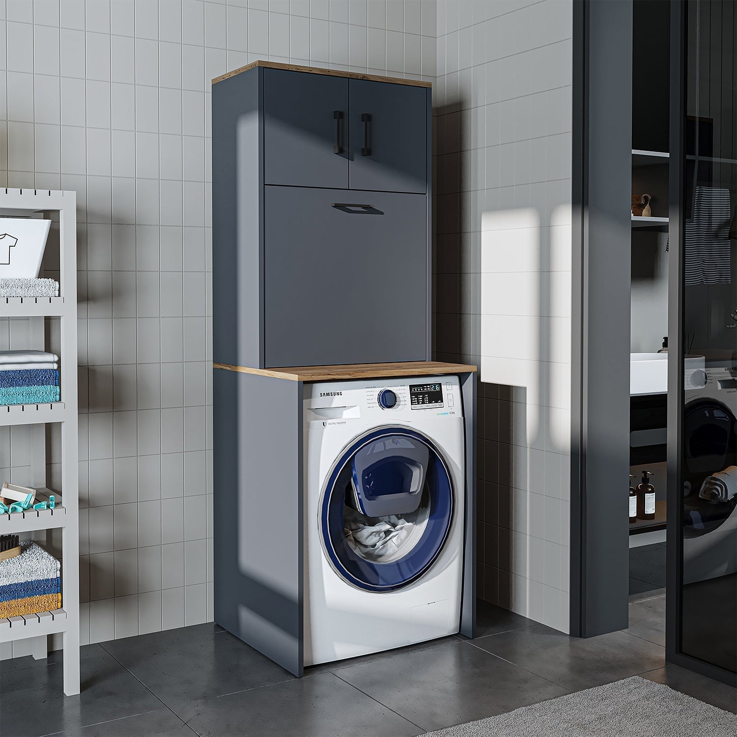Lune's Closet NY様 Pure Sport ×50 Roomart Luna - Washing Machine Cabinet with Doors | RoomArt