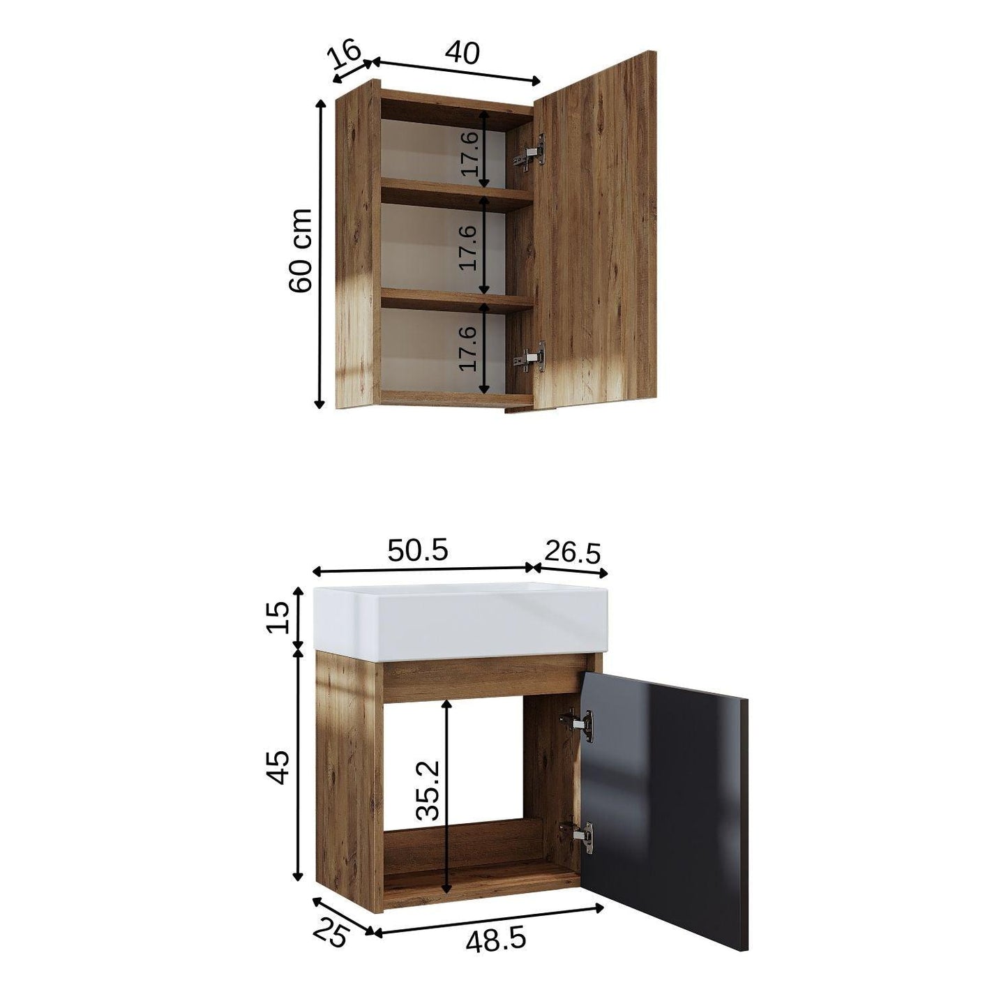 Vanity Bathroom Cabinet 2 Piece Set - Mini - Roomartstore.co.ukbathroom cabinet1959
