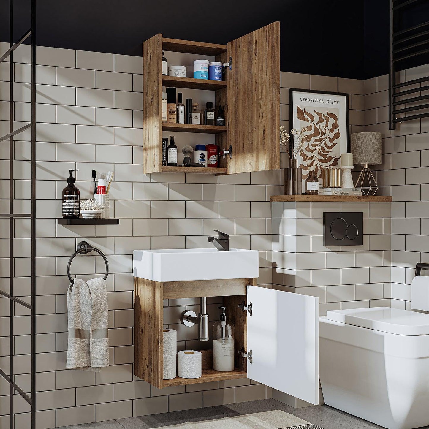 Vanity Bathroom Cabinet 2 Piece Set - Mini - Roomartstore.co.ukbathroom cabinet1954