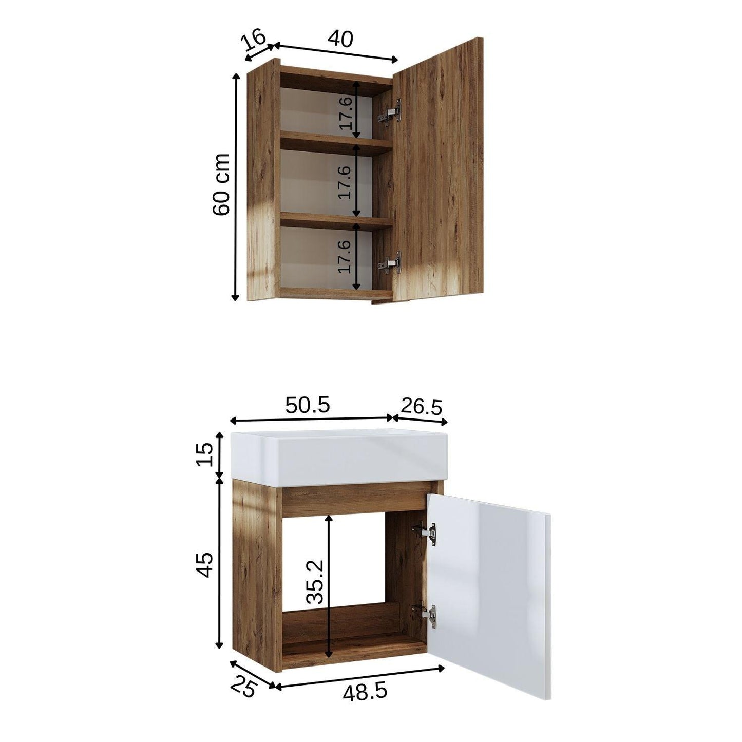 Vanity Bathroom Cabinet 2 Piece Set - Mini - Roomartstore.co.ukbathroom cabinet1954