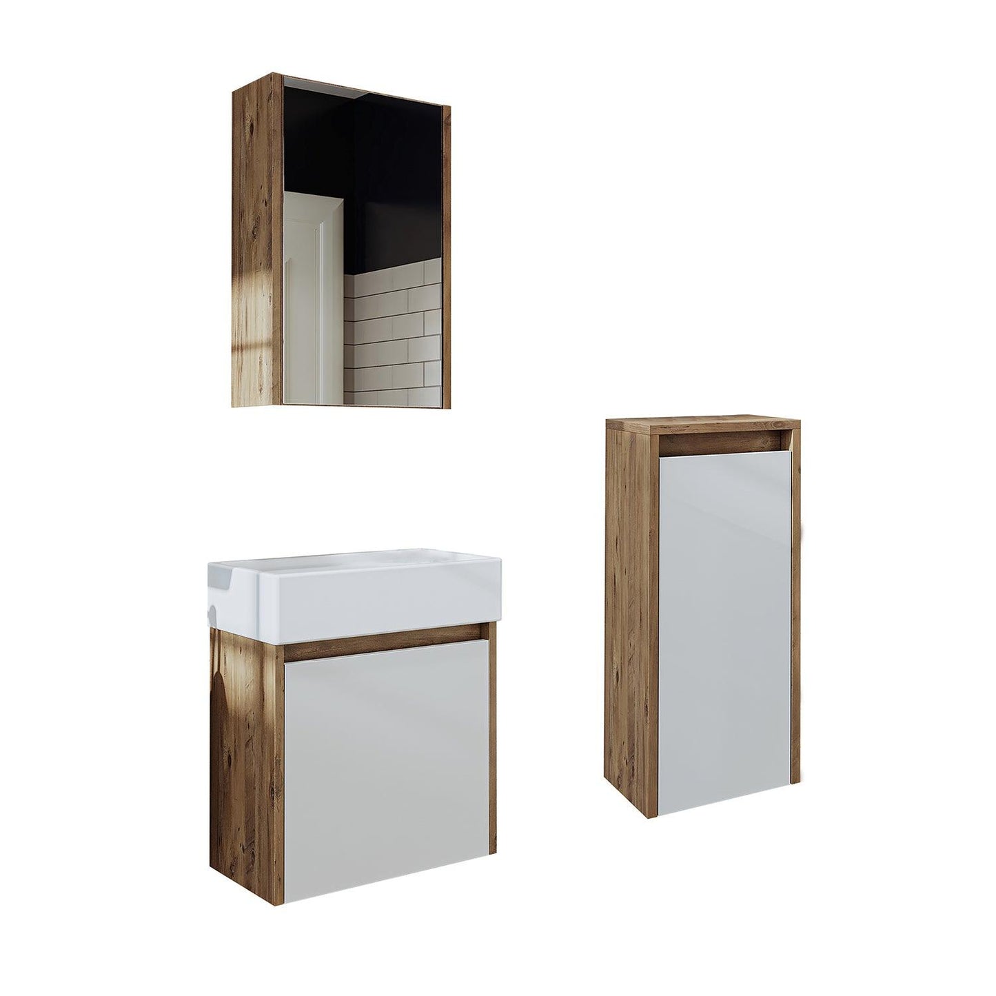 Vanity Bathroom Cabinet 3 Piece Set - Mini - Roomartstore.co.ukbathroom cabinet1955