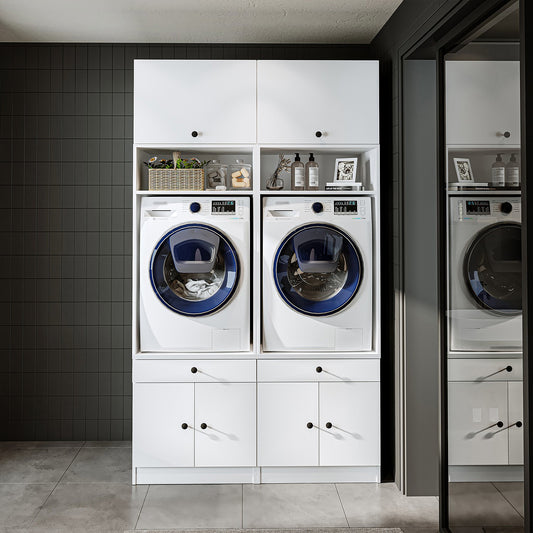 Roomart 1000 — Modular Twin Washer & Dryer Cabinet Set