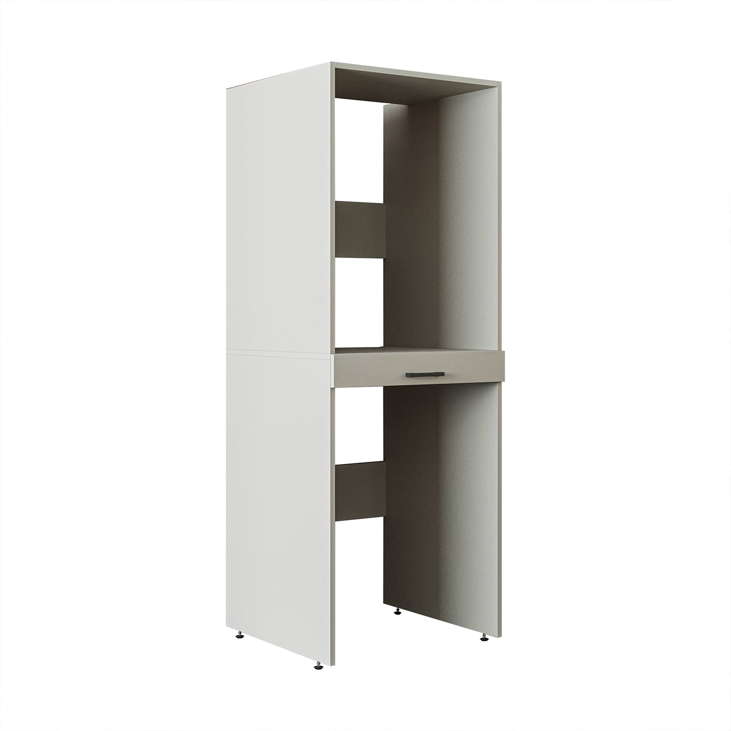 Roomart D Cabinet - Washer Dryer Stacker with Pull-Out Tray, Sandstone