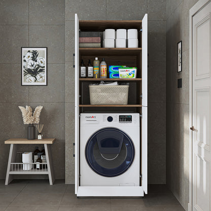 Roomart Dora Flex - 2-in-1 Cabinet for Washing Machine with Storage Shelves or Dryer Stacker