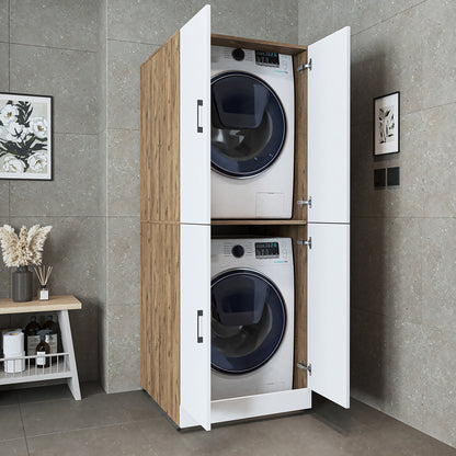 Roomart Dora Flex - 2-in-1 Cabinet for Washing Machine with Storage Shelves or Dryer Stacker