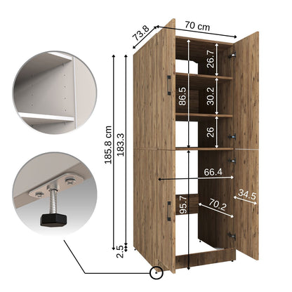 Roomart Dora Flex - 2-in-1 Cabinet for Washing Machine with Storage Shelves or Dryer Stacker