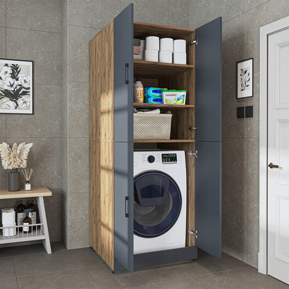 Roomart Dora Flex - 2-in-1 Cabinet for Washing Machine with Storage Shelves or Dryer Stacker