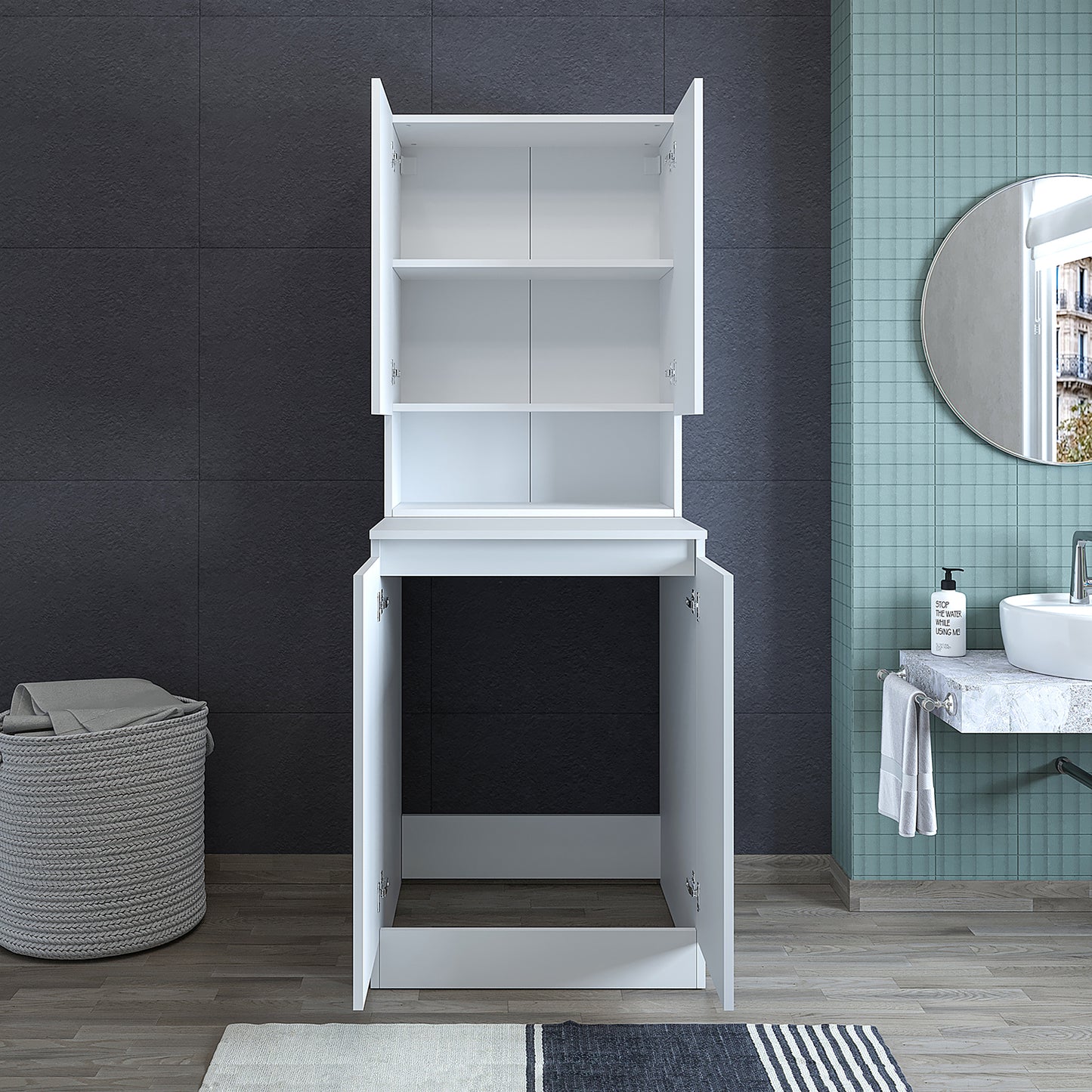 Roomart Atlantic - Washing Machine Cabinet with Top Cupboard