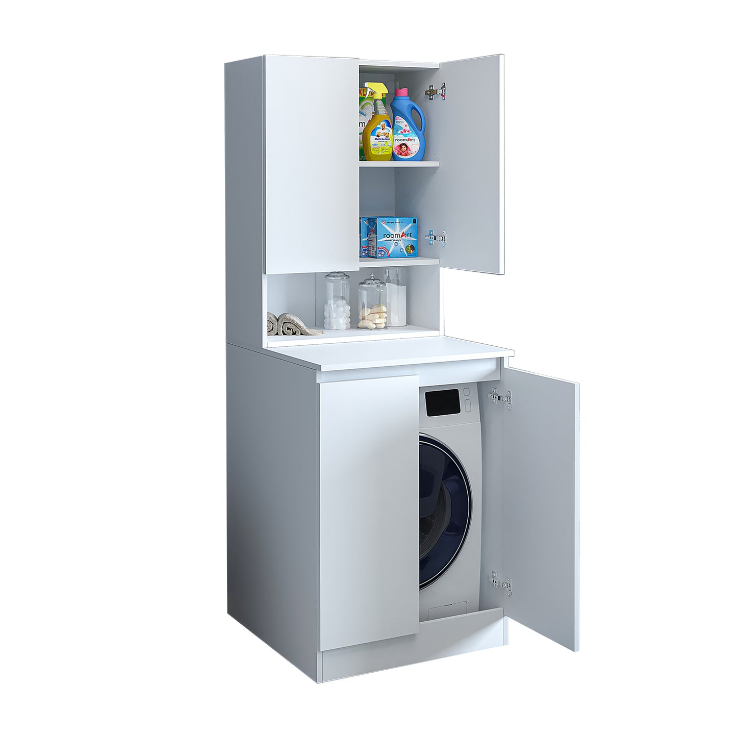 Roomart Atlantic - Washing Machine Cabinet with Top Cupboard