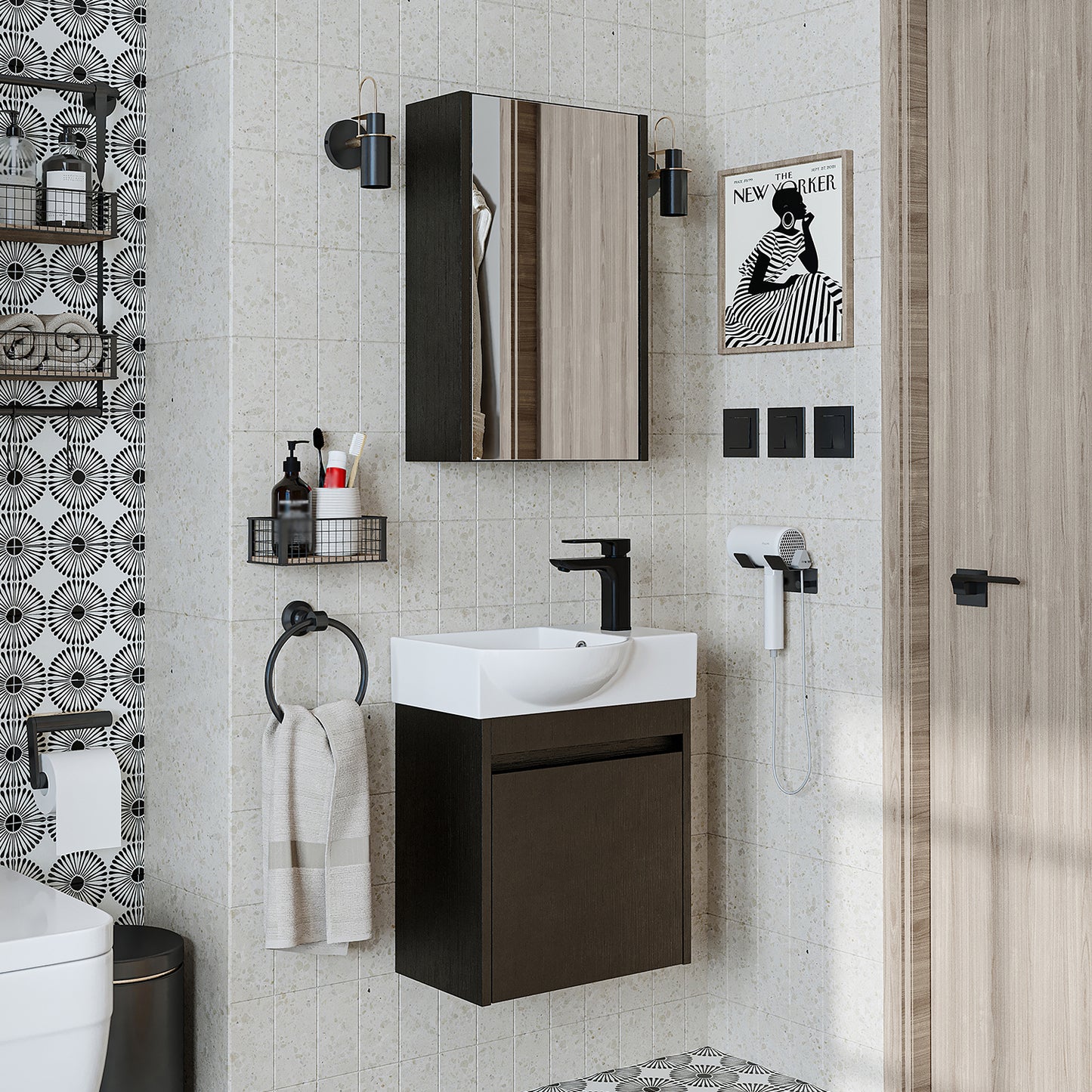 Roomart Leo Vanity Unit with Mirror Cabinet Set