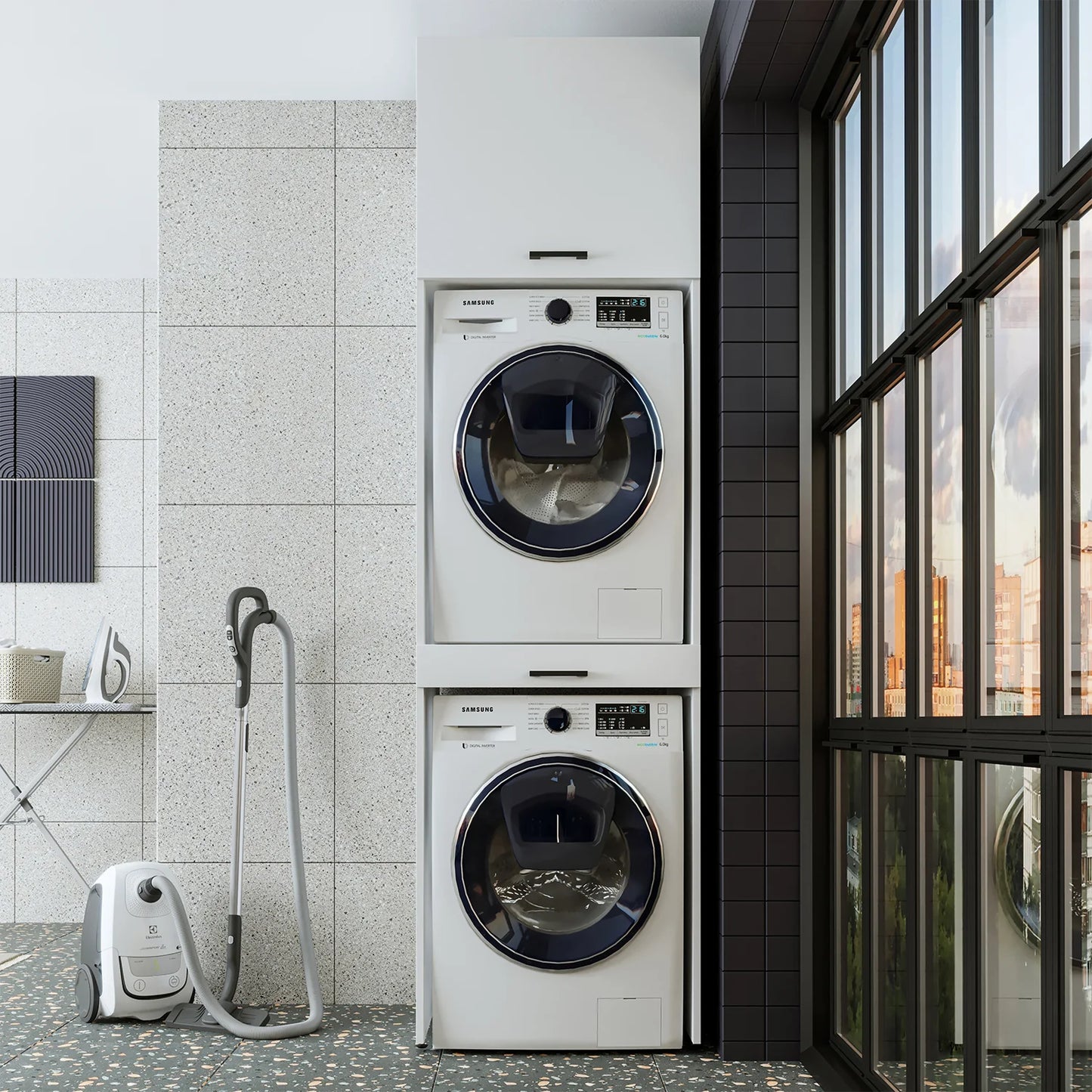 Roomart Duo - Washing Machine Cabinet With Pull-Out Shelf