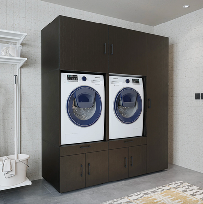 Roomart A Plus — Twin Washer & Dryer Cabinet Set with Side Storage