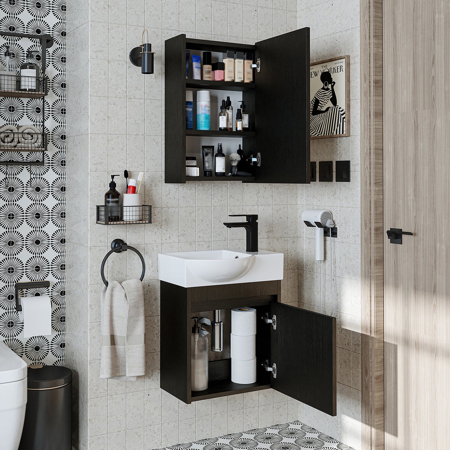 Roomart Leo Vanity Unit with Mirror Cabinet Set