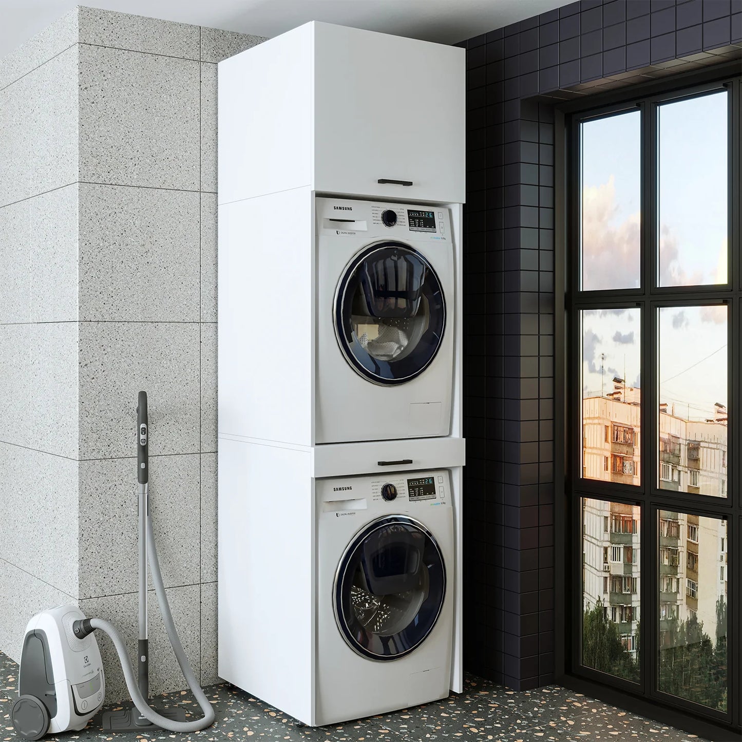 Roomart Duo - Washing Machine Cabinet With Pull-Out Shelf