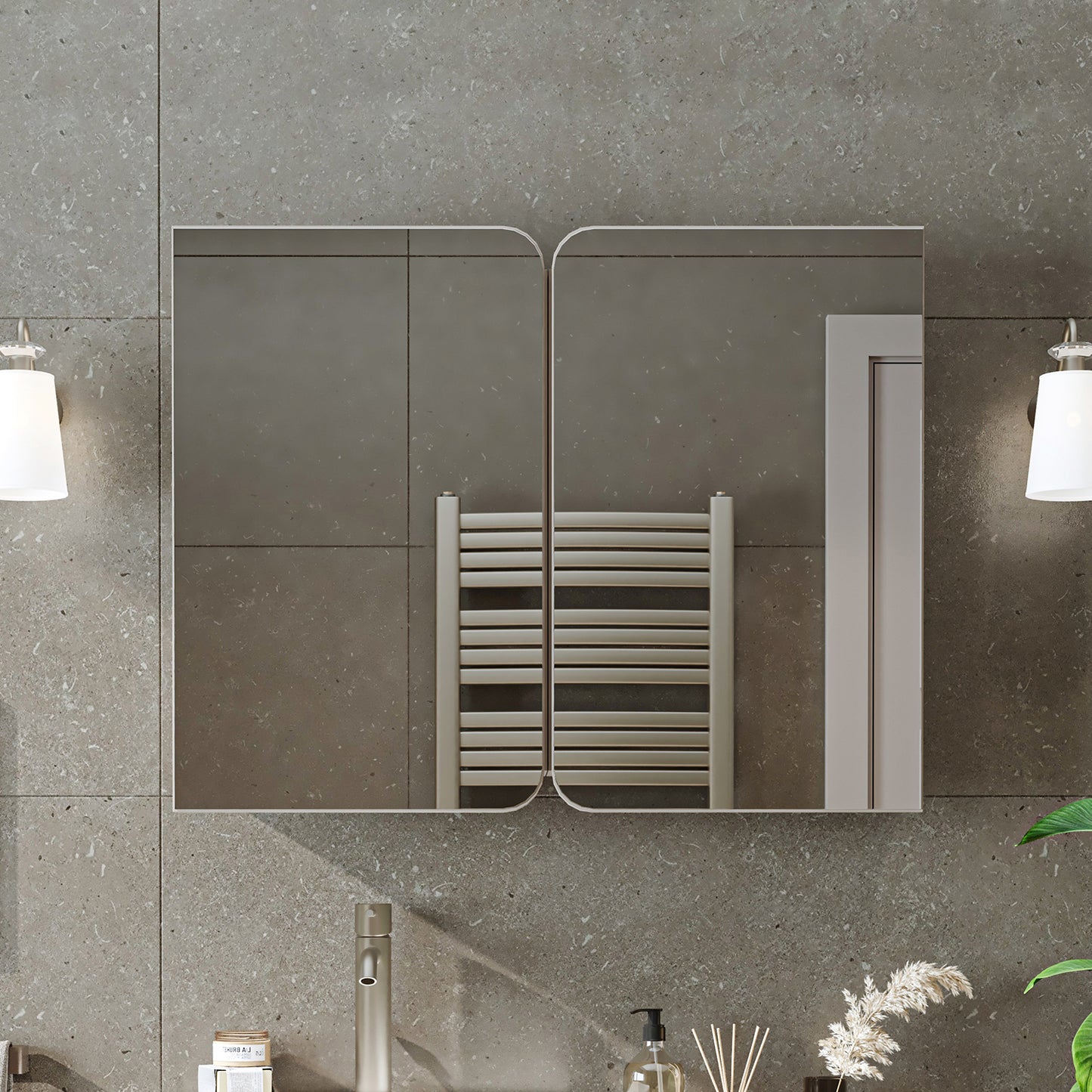 Roomart Dubai - Double Door Bathroom Mirror Cabinet - 90cm