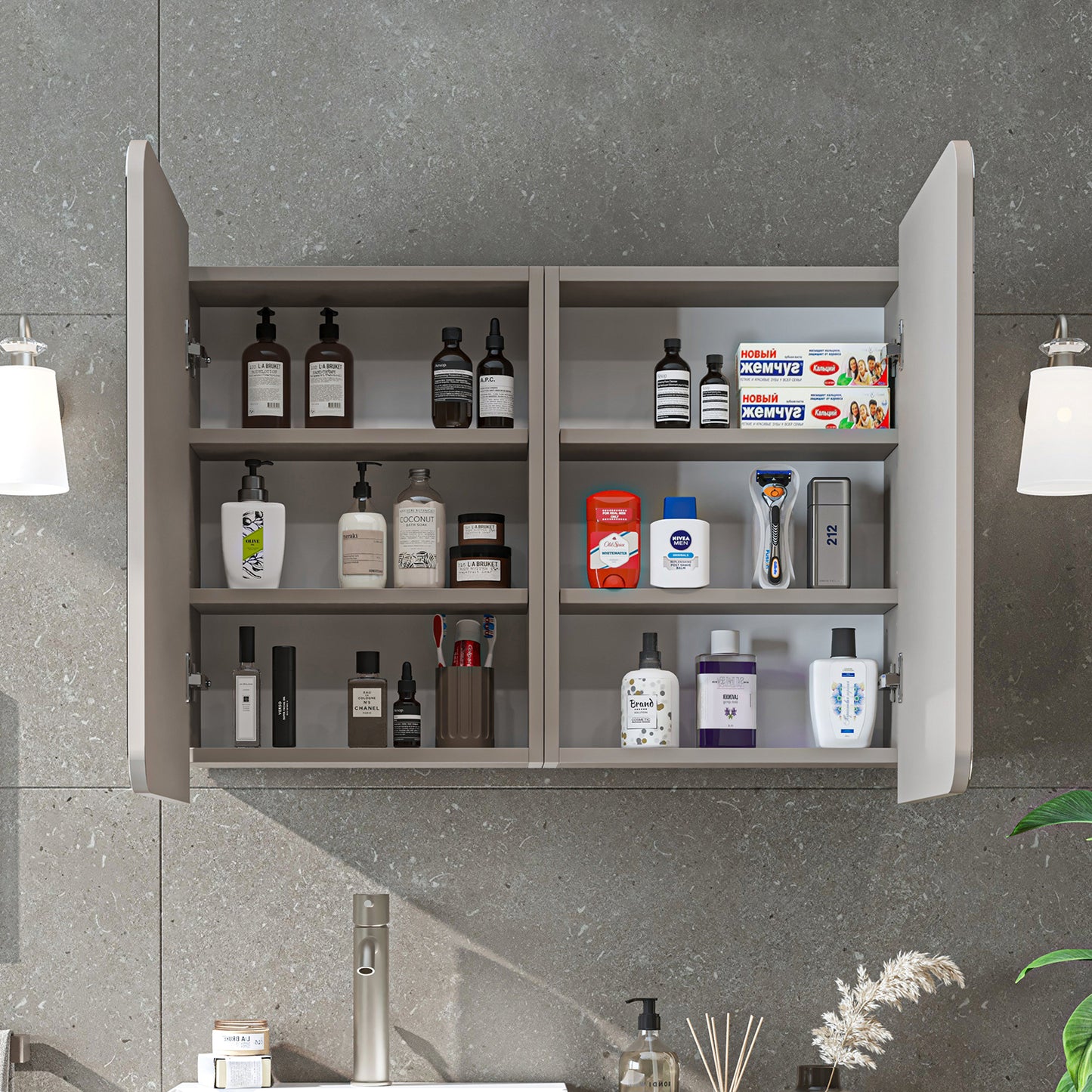 Roomart Dubai - Double Door Bathroom Mirror Cabinet - 90cm