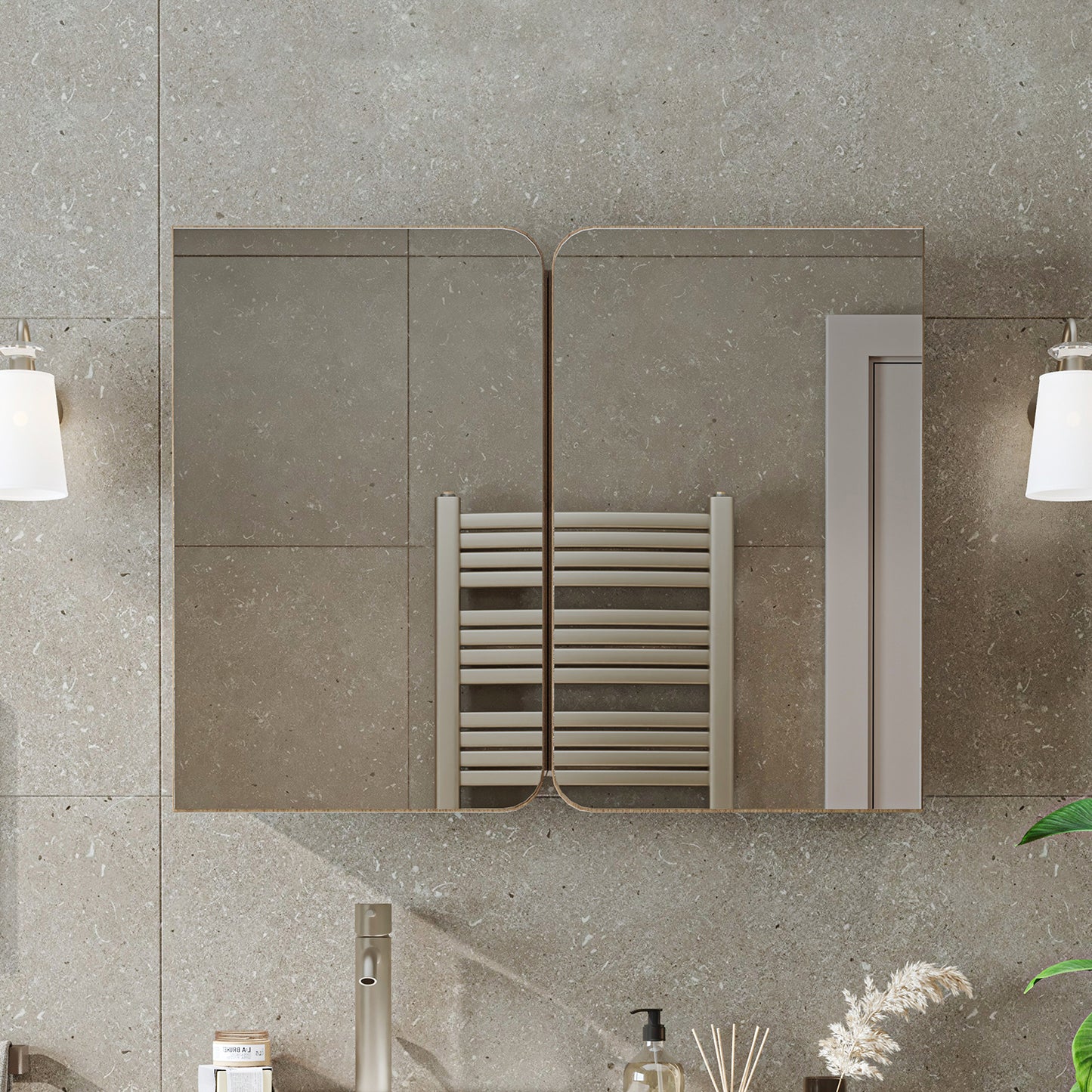 Roomart Dubai - Double Door Bathroom Mirror Cabinet - 90cm