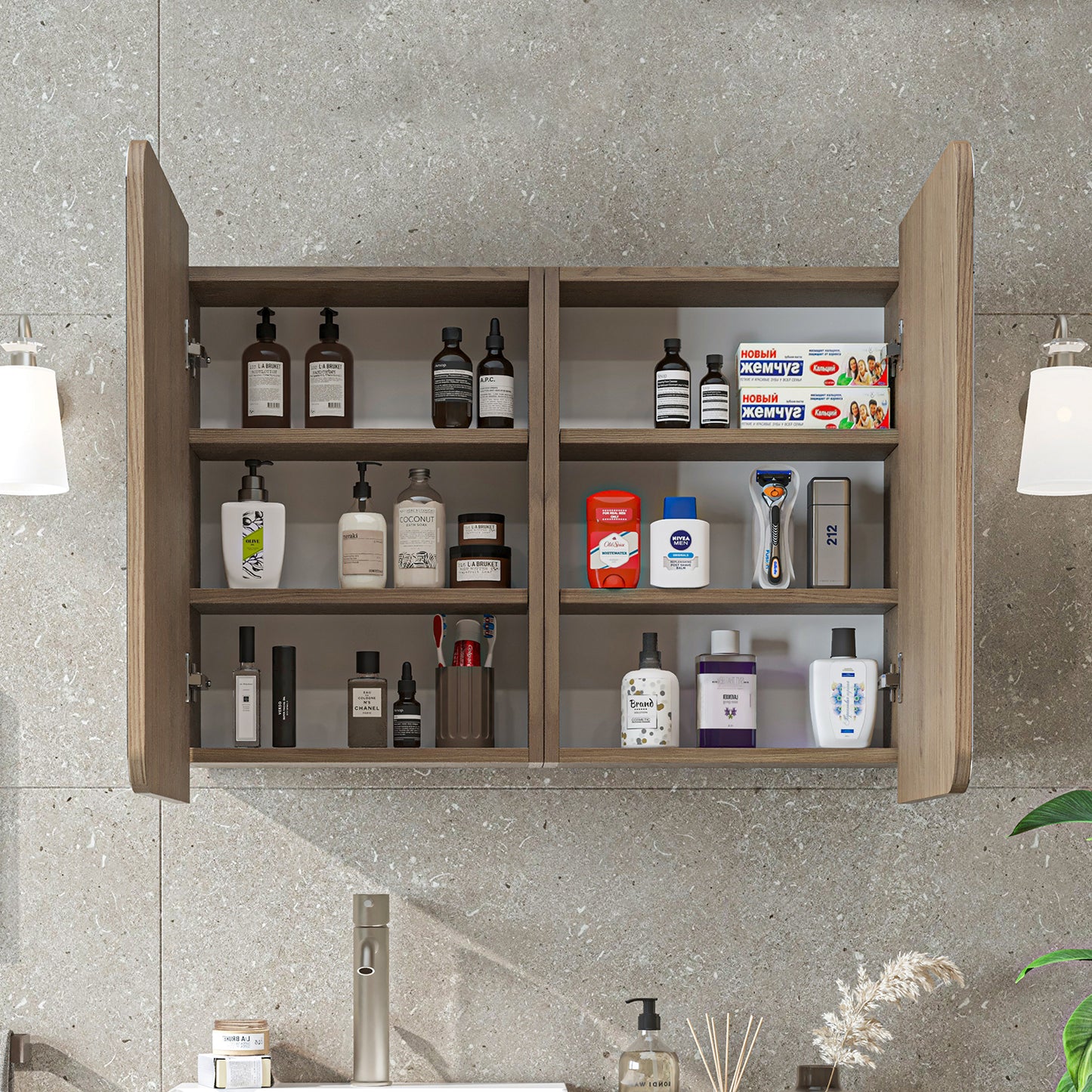 Roomart Dubai - Double Door Bathroom Mirror Cabinet - 90cm