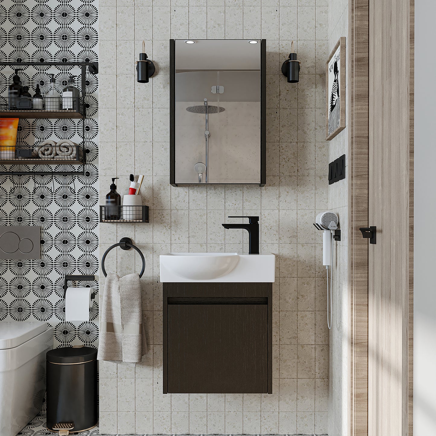 Roomart Leo Vanity Unit with Mirror Cabinet Set