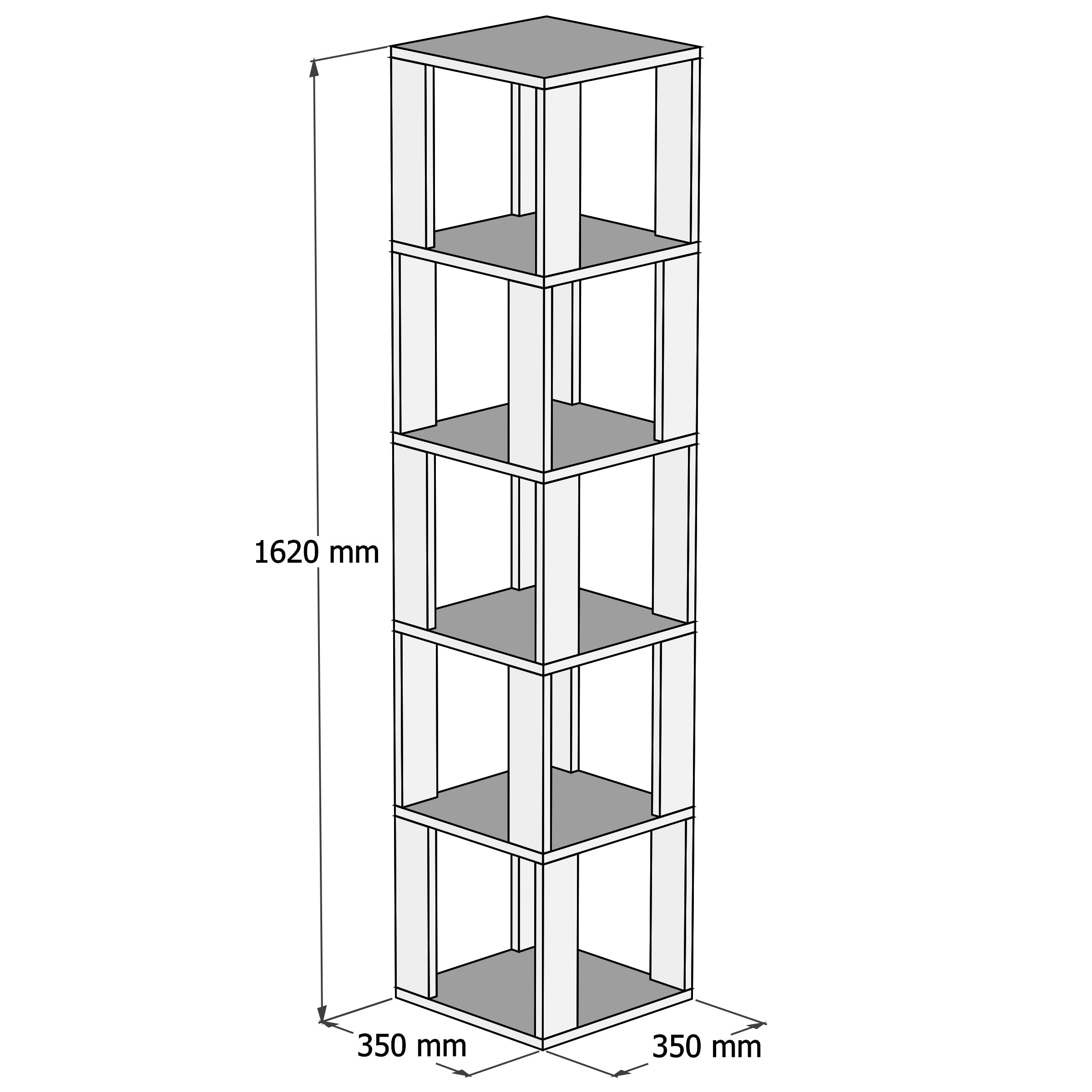 5 Raflı Köşe Kitaplık - Roomartstore.com.trkitaplık1596