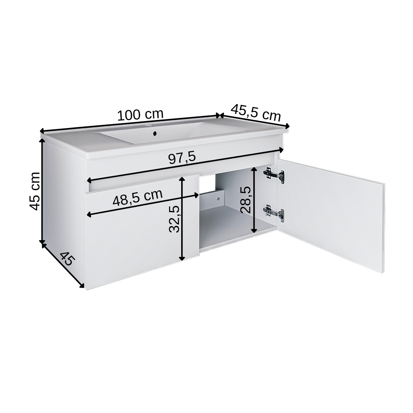 Roomart Atria Vanity Unit with Ceramic Basin