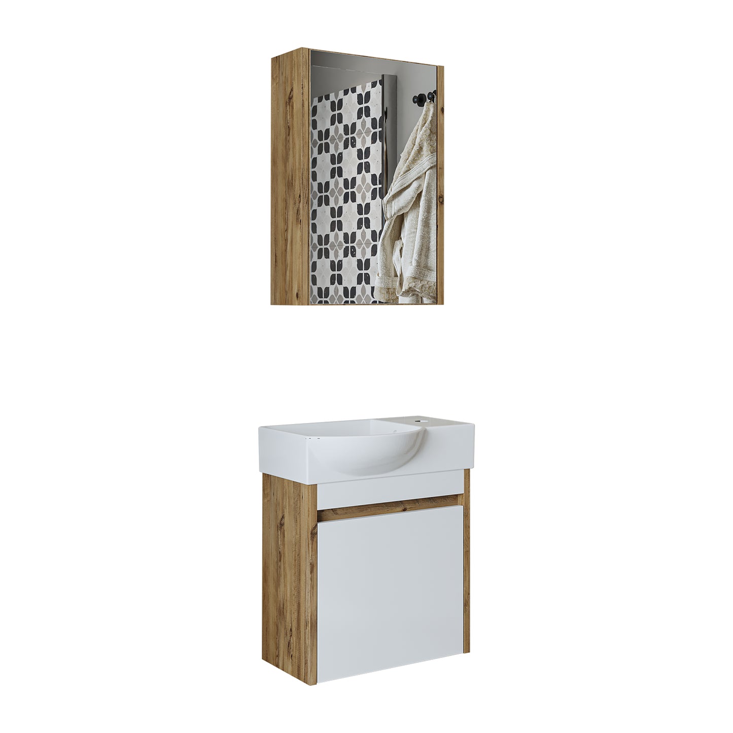 Roomart Leo Vanity Unit with Mirror Cabinet Set