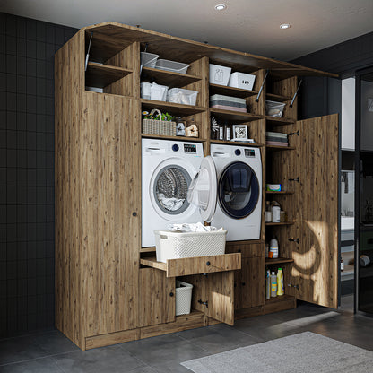Roomart 1000 Luxe Line — Twin Washer & Dryer with Matching Side Cabinets