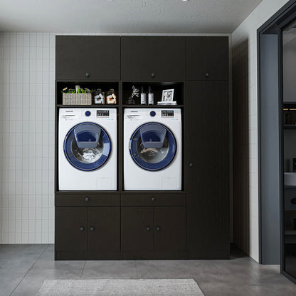 Roomart 1000 Plus — Twin Washer & Dryer Cabinet Set with Side Storage