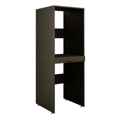 Roomart D Cabinet - Washer Dryer Stacker with Pull-Out Tray, Black Oak