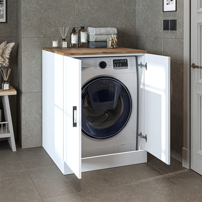 Roomart - Low Washing Machine Cabinet with Worktop and Double Doors