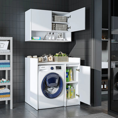 Roomart Derin - Washing Machine Cabinet with Cupboard and Wall Unit, 100cm