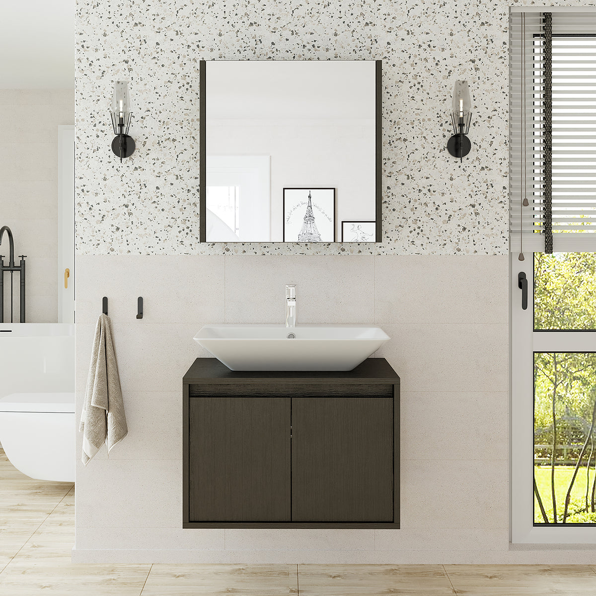 Roomart Atlantic - Bathroom Cabinet Set of 2 with Washbasin