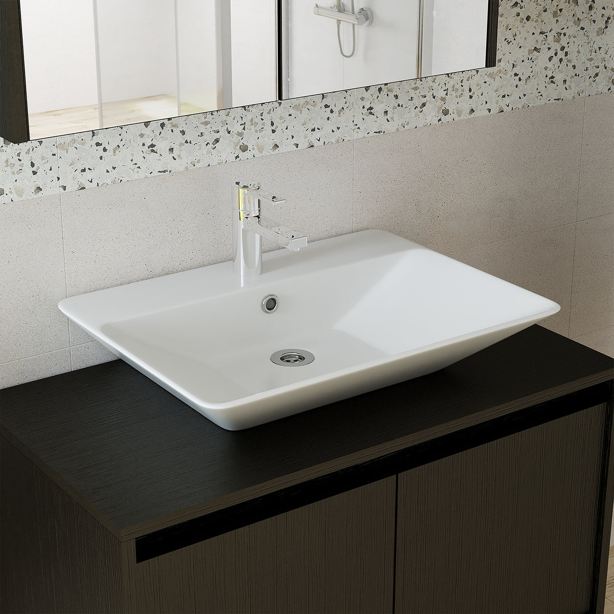 Roomart Atlantic - Bathroom Cabinet Set of 2 with Washbasin