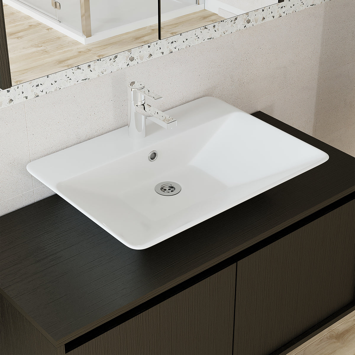 Roomart Atlantic - Bathroom Cabinet Set of 2 with Washbasin