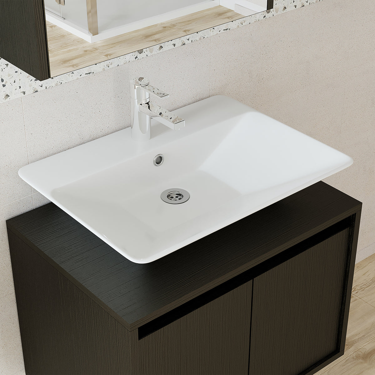 Roomart Atlantic - Bathroom Cabinet Set of 2 with Washbasin