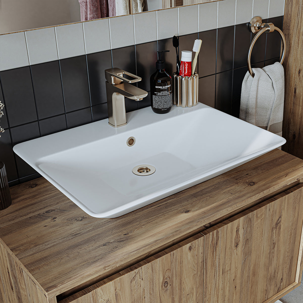 Roomart Atlantic - Bathroom Cabinet Set of 2 with Washbasin