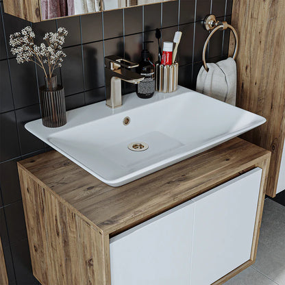 Roomart Atlantic - Bathroom Vanity Unit with Washbasin, 65cm