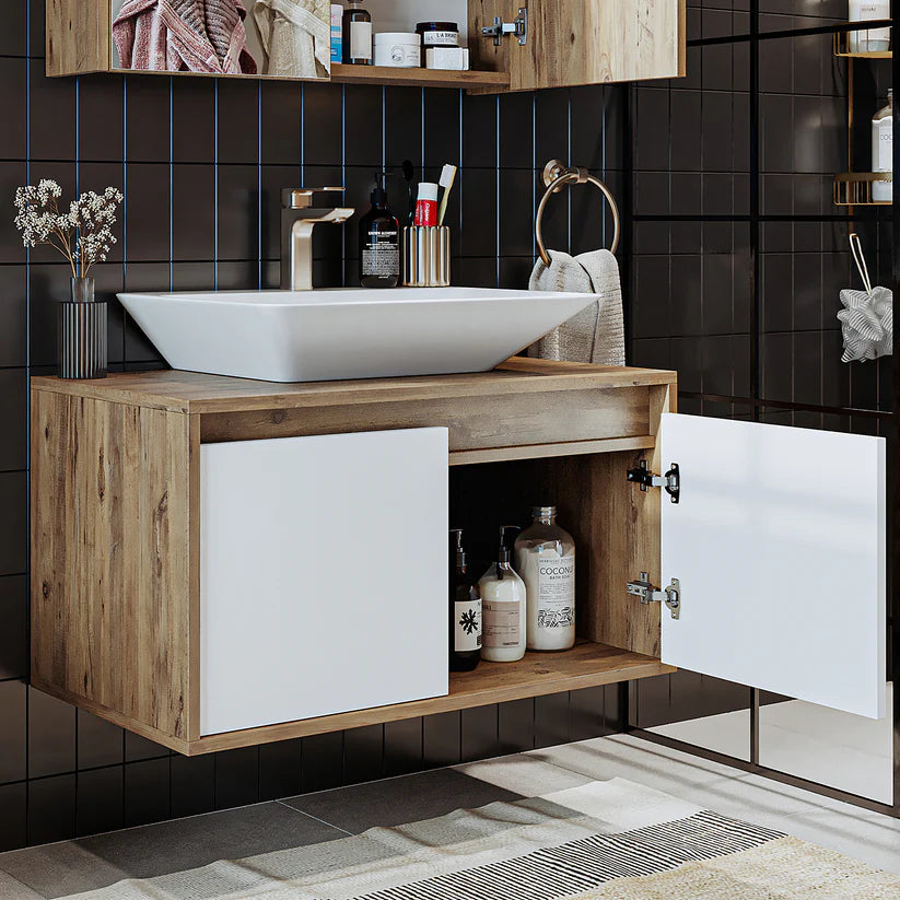 Roomart Atlantic - Bathroom Vanity Unit with Washbasin, 85cm