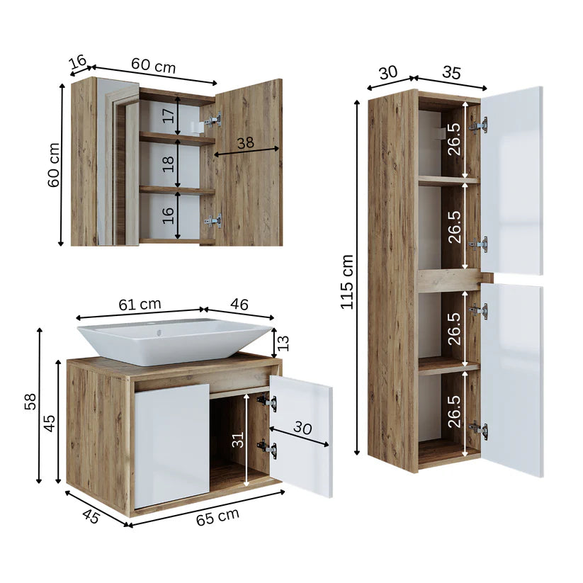 Roomart Atlantic 3-Piece Bathroom Furniture Set