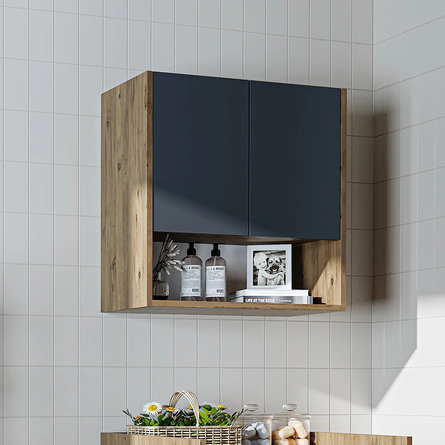 Roomart Derin - Wall-Mounted Washing Machine Top Cabinet, 65cm