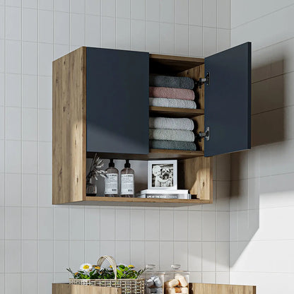 Roomart Derin - Wall-Mounted Washing Machine Top Cabinet, 65cm