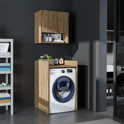 Roomart Derin - Wall-Mounted Washing Machine Top Cabinet, 65cm