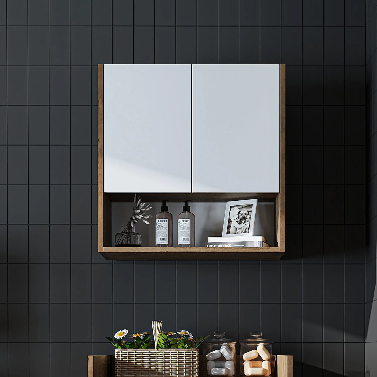 Roomart Derin - Wall-Mounted Washing Machine Top Cabinet, 65cm