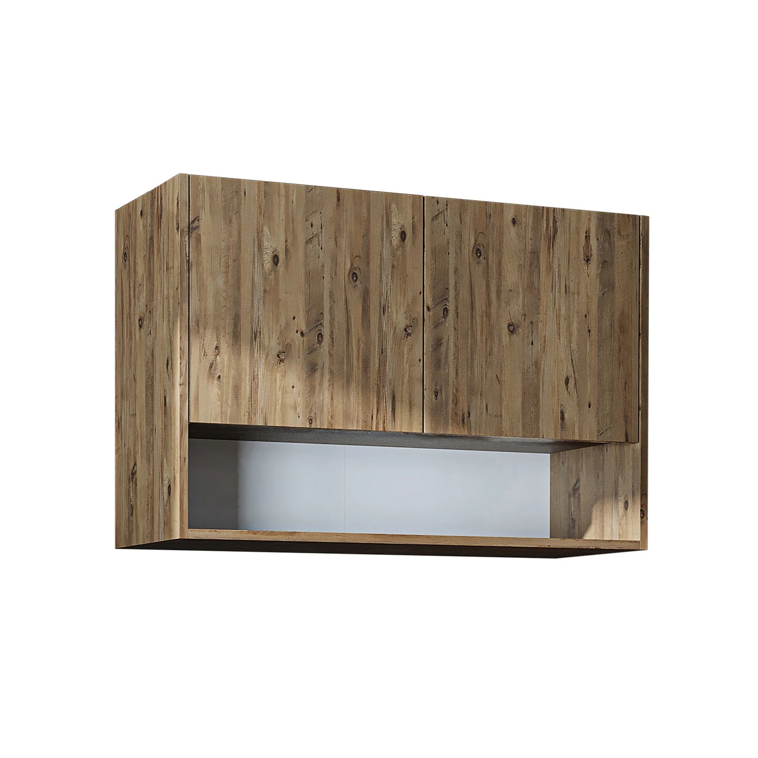 Roomart Derin 100 cm wall-mounted cabinet in oak, UK laundry room storage from angle