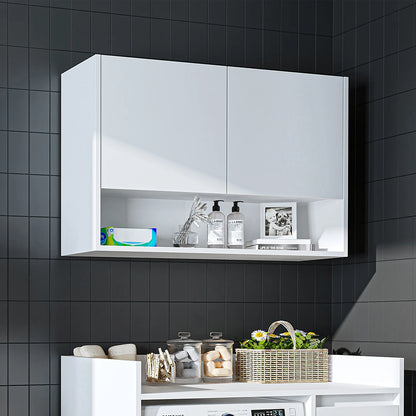 Roomart Derin 100 cm wall-mounted cabinet in white, UK laundry room storage
