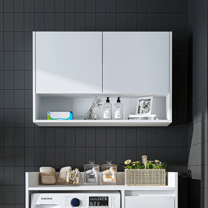 Roomart Derin 100 cm wall-mounted cabinet in white, UK laundry room storage from front
