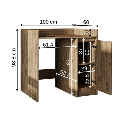 Roomart Derin - Washing Machine Cabinet with Cupboard, 100cm