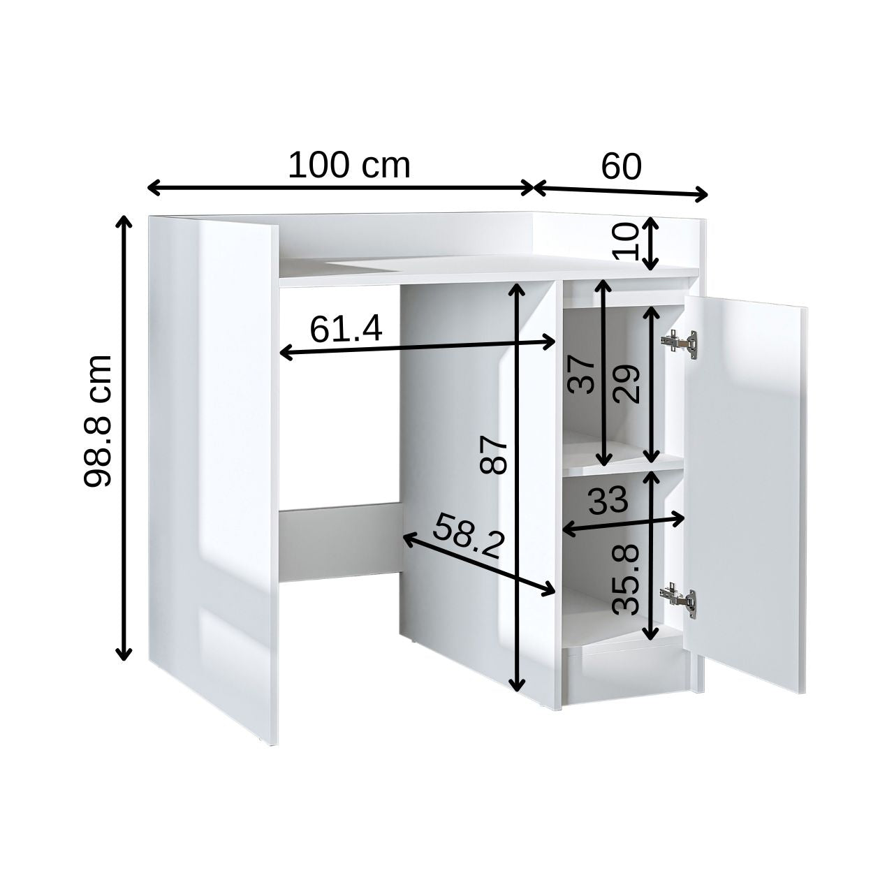 Roomart Derin - Washing Machine Cabinet with Cupboard, 100cm