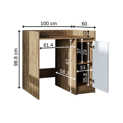Roomart Derin - Washing Machine Cabinet with Cupboard, 100cm